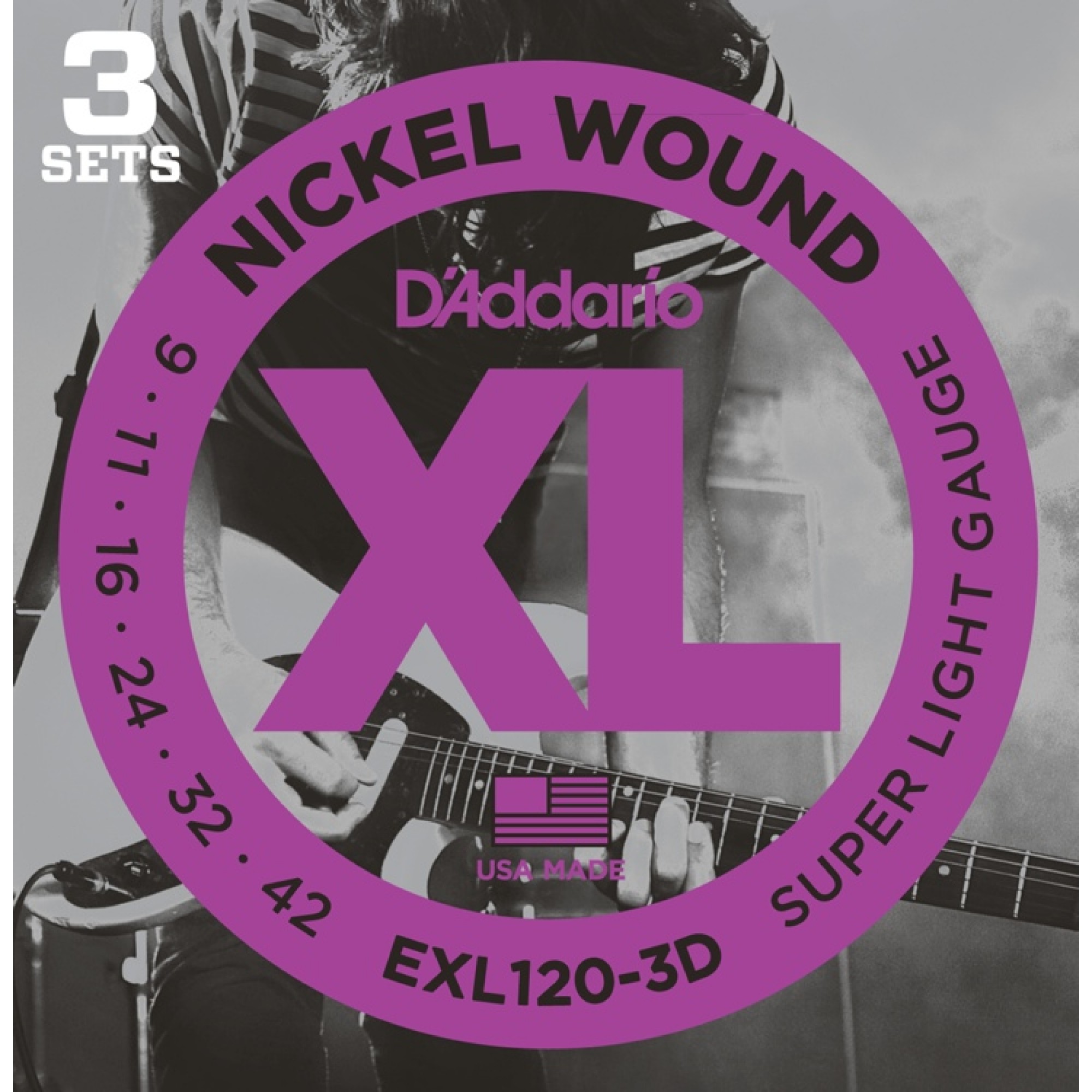 D'Addario D'Addario 3 Pack of EXL120 942 Electric Guitar Strings