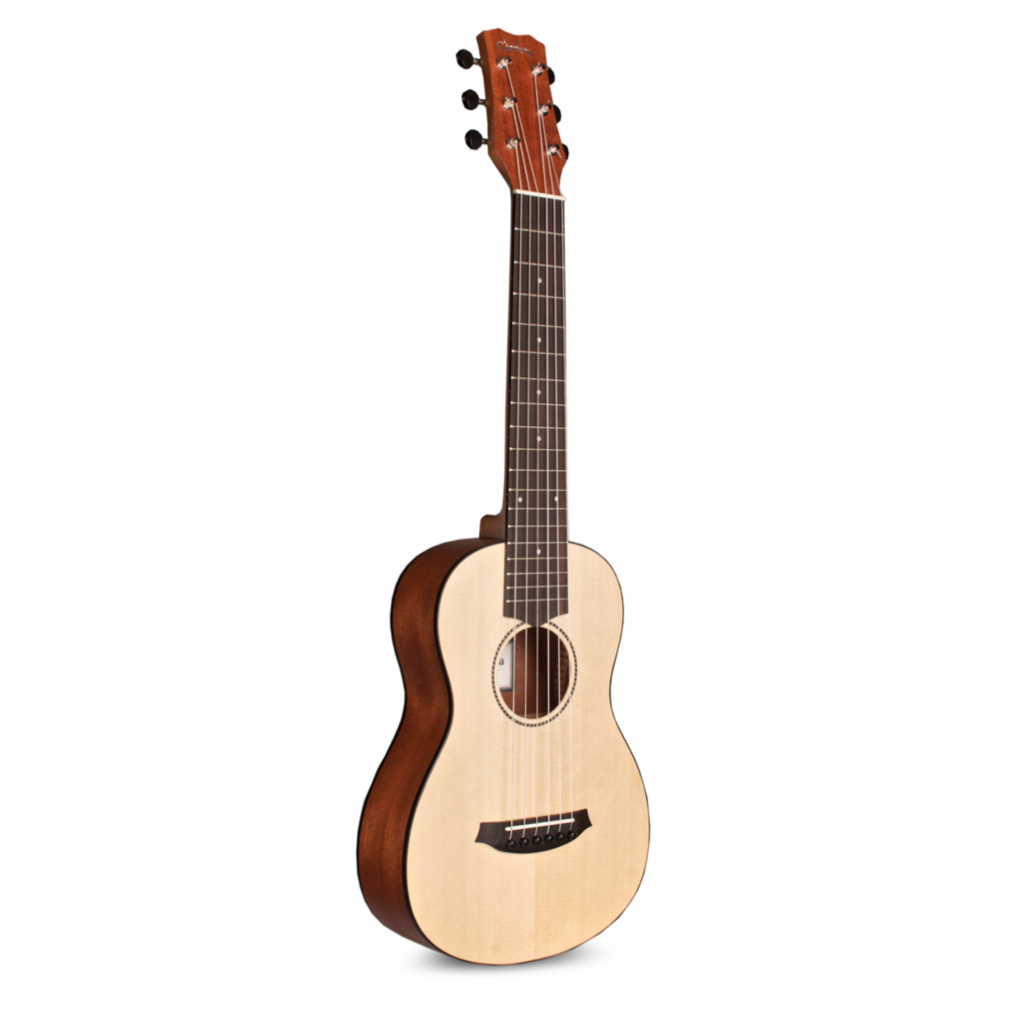Cordoba Mini M Miniature Acoustic Nylon String Travel Guitar with Gig Bag and Clip-On Tuner 