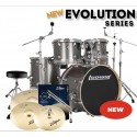 Ludwig Evolution 5pce 22" Euro Drum Kit  Package in Platinum