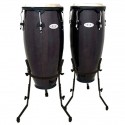 Toca 10" & 11" Synergy Wooden Conga Set in Trans Black