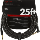 Fender - Deluxe Series Instrument Cable - Straight/Angle - 25' - Black Tweed