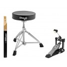 Stagg DHWP52-1 Drum Hardware Pack Single kick pedal, Throne & Sticks