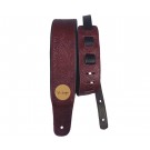 Basso Guitar Strap - Floral Emboss Wine Leather