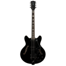 Vox Bobcat V90 Bigsby Semi-Hollow Body Electric Guitar in All-Black
