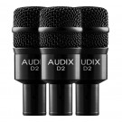 Audix ADX-D2TRIO 3 x D2, 3 x, DVICE Mounts, 3 x Mic Pouches