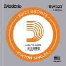 D'Addario BW022 Bronze Wound Acoustic Guitar Single String .022