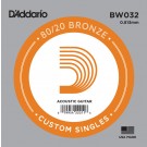 D'Addario BW032 Bronze Wound Acoustic Guitar Single String .032