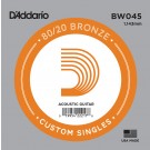 D'Addario BW045 Bronze Wound Acoustic Guitar Single String .045