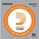D'Addario BW047 Bronze Wound Acoustic Guitar Single String .047