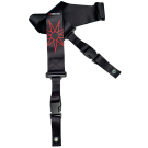 DiMarzio - DD2248 Artist Series Jim Root #4 Black 2 inch nylon Cliplock strap.  Black with Red Nonagram