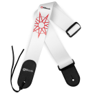 DiMARZIO - DD3149 Artist Series Jim Root #4 White 2 inch nylon strap.  White with Red Nonagram.