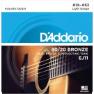 D'Addario EJ11 80/20 Bronze Acoustic Guitar Strings Light 12-53