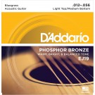 D'Addario EJ19 Phosphor Bronze Acoustic Guitar Strings Bluegrass 12-56