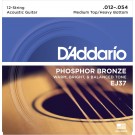 D'Addario EJ37 12-String Phosphor Bronze Acoustic Guitar Strings Medium Top/Heavy Bottom 12-54