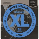 D'Addario EPN21 Pure Nickel Electric Guitar Strings Jazz Light 12-52