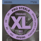 D'Addario EPS190 ProSteels Bass Guitar Strings Custom Light 40-100 Long Scale