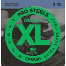 D'Addario EPS530 ProSteels Electric Guitar Strings Extra-Super Light 8-38