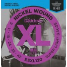 D'Addario ESXL120 Nickel Wound Electric Guitar Strings Super Light Double Ball End 9-42
