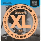 D'Addario EXL115 Nickel Wound Electric Guitar Strings Medium/Blues-Jazz Rock Wound 3rd 11-49