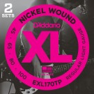 D'Addario EXL170TP Nickel Wound Bass Guitar Strings Light 45-100 2 Sets Long Scale