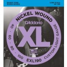 D'Addario EXL190 Nickel Wound Bass Guitar Strings Custom Light 40-100 Long Scale