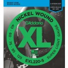 D'Addario EXL220-5 5-String Nickel Wound Bass Guitar Strings Super Light 40-125 Long Scale