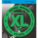 D'Addario EXL220SL Nickel Wound Bass Guitar Strings Super Light 40-95 Super Long  Scale