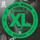 D'Addario EXL220TP Nickel Wound Bass Guitar Strings Super Light 40-95 2 Sets Long Scale