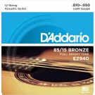 D'Addario EZ930 85/15 12-String Bronze Acoustic Guitar Strings Light 10-47
