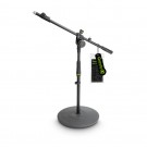 Gravity MS2222B Short Microphone Stand W/ Round Base & 2 Point Adj Tele Boom