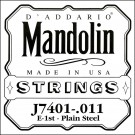 D'Addario J7401Plain Steel Mandolin Single String First String .011