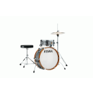 The The TAMA Club-JAM Mini 2-piece complete kit with 18" Bass Drum,  Hi-Hat Stand, Drum Pedal, Snare Stand & Drum Throne Hardware in - Charcoal Mist(CCM)