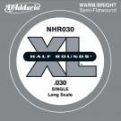 D'Addario NHR030 Half Round Bass Guitar Single String Long Scale .030