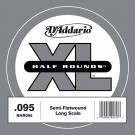 D'Addario NHR095 Half Round Bass Guitar Single String Long Scale .095