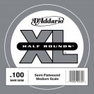 D'Addario NHR100M Half Round Bass Guitar Single String Medium Scale .100