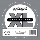 D'Addario NHR100 Half Round Bass Guitar Single String Long Scale .100