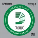 D'Addario NW020 Nickel Wound Electric Guitar Single String .020