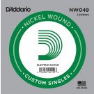 D'Addario NW049 Nickel Wound Electric Guitar Single String .049