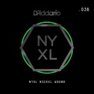 D'Addario NYXL Nickel Wound Electric Guitar Single String .036