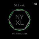 D'Addario NYXL Nickel Wound Electric Guitar Single String .066