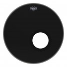 Remo - Powerstroke P3 Ebony Bass Drumhead - 5" Black DynamO, 20" Ebony Black 