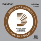D'Addario PB020 Phosphor Bronze Wound Acoustic Guitar Single String .020
