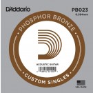 D'Addario PB023 Phosphor Bronze Wound Acoustic Guitar Single String .023