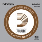 D'Addario PB024 Phosphor Bronze Wound Acoustic Guitar Single String .024