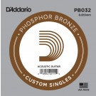 D'Addario PB030 Phosphor Bronze Wound Acoustic Guitar Single String .032