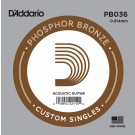 D'Addario PB036 Phosphor Bronze Wound Acoustic Guitar Single String .036