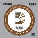 D'Addario PB066 Phosphor Bronze Wound Acoustic Guitar Single String .066