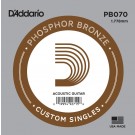 D'Addario PB070 Phosphor Bronze Wound Acoustic Guitar Single String .070