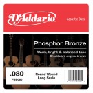 D'Addario PBB080 Phosphor Bronze Acoustic Bass Single Strings Long Scale .080