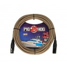 Pig Hog Tuscan Brown Woven Mic Cable, 20ft XLR
